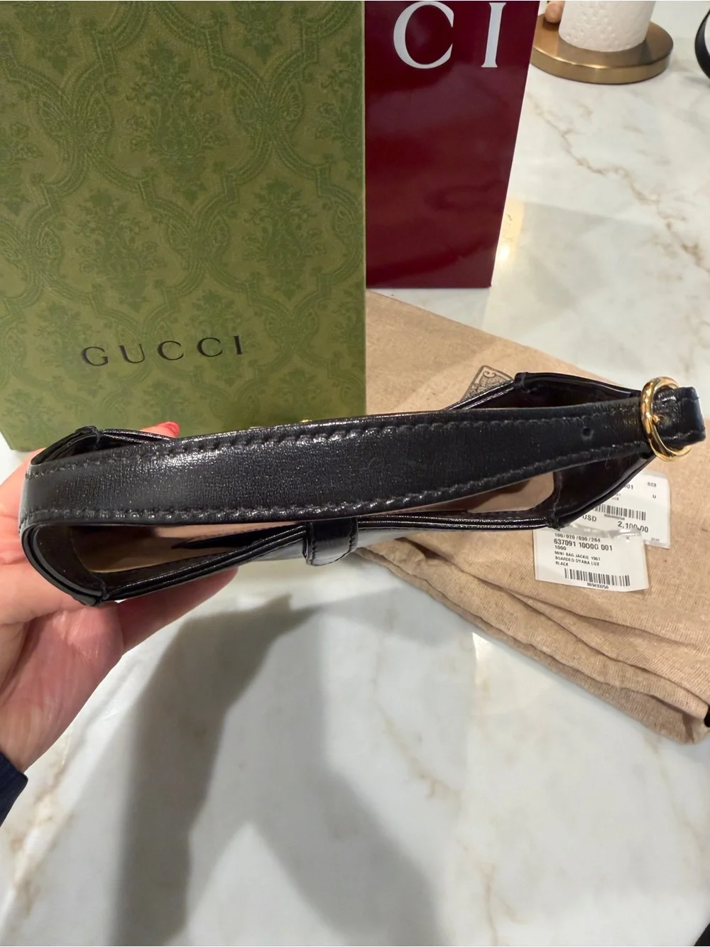 Gucci Mini Jackie Black Leather Handbag